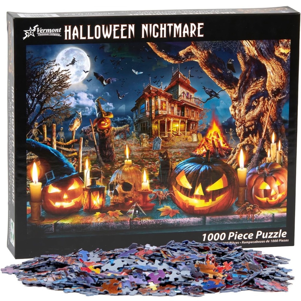 Vermont Christmas Company Halloween Nightmare Pumpkin Jigsaw 1000 Piece Puzzle
